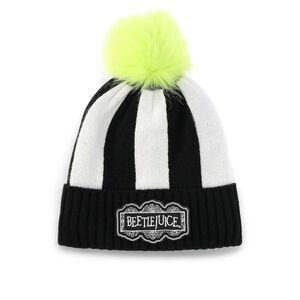 Beetlejuice Black White Striped Beanie with Pom‎ Pom Unisex